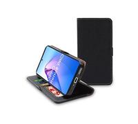 Etui Portefeuille pour Oppo PU Cuir Porte-Cartes Support Stand, Noir