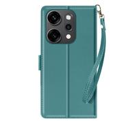 Étui Portefeuille pour Oppo Reno 14 / 14F / 14 FS avec Dragonne Turquoise