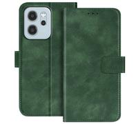 Étui Portefeuille pour Oppo Reno 14 avec Rabat Aimanté et Fonction Support Vert sapin