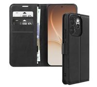 Etui Portefeuille pour Oppo Reno 15 Pro - Effet Surpiqué - Fonction Support - Noir