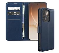 Etui Portefeuille pour Oppo Reno 15 Pro - Effet Surpiqué - Fonction Support - Bleu Nuit