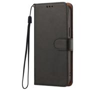 Étui Portefeuille pour Oppo Reno 16 / Reno 16 Pro avec Dragonne et Support Pliable Noir