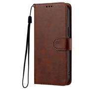 Étui Portefeuille pour Oppo Reno 16F/16 FS, Dragonne et Support Pliable, Marron