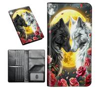 Étui portefeuille pour passeport avec blocage RFID avec porte-cartes de visite, organiseur de documents de voyage pour grande capacité, portefeuille pour femmes, hommes, famille, papillon artistique