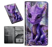 Étui portefeuille pour passeport avec blocage RFID avec porte-cartes de visite, organiseur de documents de voyage pour grande capacité, portefeuille pour femmes, hommes, famille, papillon artistique