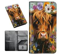 Étui portefeuille pour passeport avec blocage RFID avec porte-cartes de visite, organiseur de documents de voyage pour grande capacité, portefeuille pour femmes, hommes, famille, art, 598