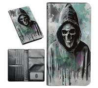 Étui portefeuille pour passeport avec blocage RFID avec porte-cartes de visite, organiseur de documents de voyage pour femme et homme, famille, imprimé de pattes de plage, 540