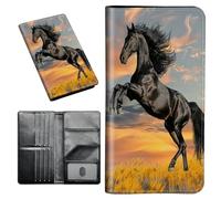 Étui portefeuille pour passeport avec blocage RFID avec porte-cartes de visite, organiseur de documents de voyage pour grande capacité, portefeuille pour femmes, hommes, famille, art, 594