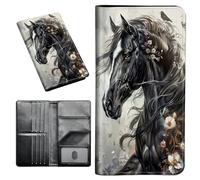 Étui portefeuille pour passeport avec blocage RFID avec porte-cartes de visite, organiseur de documents de voyage pour femme et homme, famille, imprimé de pattes de plage, 543