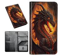 Étui portefeuille pour passeport avec blocage RFID avec porte-cartes de visite, organiseur de documents de voyage pour grande capacité, portefeuille pour femmes, hommes, famille, empreintes de pattes