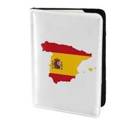 Étui portefeuille pour passeport avec drapeau espagnol imprimé carte pour cartes et documents