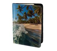 Étui portefeuille pour passeport avec impression de ruée vers la plage tropicale