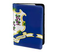 Étui portefeuille pour passeport avec imprimé drapeau de l'État du Connecticut pour cartes et documents