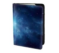 Étui portefeuille pour passeport avec imprimé Galaxy2 Bleu