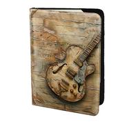 Étui portefeuille pour passeport avec imprimé guitare pour cartes et documents