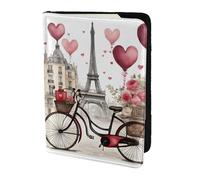 Étui portefeuille pour passeport avec inscription Love Paris Tower Coffee Wine Perfume Bicycle Heart Print Passport Holder Wallet Wallet Case for cards and Documents