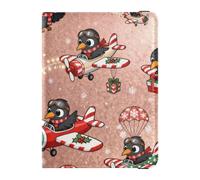 Étui portefeuille pour passeport - Aventure de pingouin de Noël - En cuir synthétique - Étanche - Bloque les RFID - Pour homme et femme