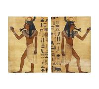 Étui portefeuille pour passeport de voyage en cuir PU avec motif tête de mort antique et fleurs, Égypte ancienne, 20.3x13.8cm