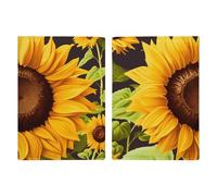 Étui portefeuille pour passeport de voyage en cuir PU avec motif tête de mort antique et fleurs, Magnifique tournesol., 20.3x13.8cm