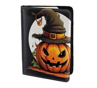Étui portefeuille pour passeport Halloween avec imprimé citrouille mignon pour cartes et documents
