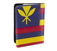 Étui portefeuille pour passeport imprimé drapeau du royaume d'Hawaï pour cartes et documents, Noir , Taille unique