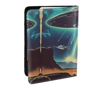Étui portefeuille pour passeport imprimé planète univers pour cartes et documents, Noir , Taille unique