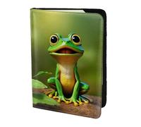 Étui portefeuille pour passeport - Motif grenouille verte - Pour cartes et documents