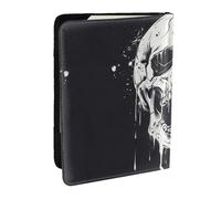 Étui portefeuille pour passeport - Motif tête de mort et fantôme - Pour cartes et documents, Noir , Taille unique