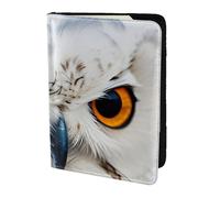 Étui portefeuille pour passeport Motif yeux de chouette enneigée pour cartes et documents