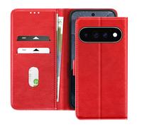 Étui Portefeuille pour Pixel 11 / 11 Pro Série Chesterfield avec Fonction Support Rouge