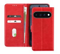 Étui Portefeuille pour Pixel 11 Pro XL Série Chesterfield avec Fonction Support Rouge