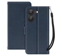 Étui Portefeuille pour Poco X8 Pro avec Fonction Support et Dragonne Assortie Bleu nuit