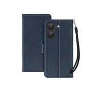 Etui Portefeuille pour Poco X8 Pro avec Fonction Support et Dragonne Assortie Bleu nuit
