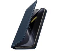 Étui Portefeuille pour Poco X8 Pro Max Texture Litchi avec Blocage RFID Bleu nuit