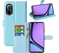 Étui Portefeuille Pour Realme C67 ¿ Coque Antichoc En Cuir Pu À Rabat, 3 Emplacements Cartes, Poche Billets, Fermeture Magnétique Et Support Pliable - Bleu