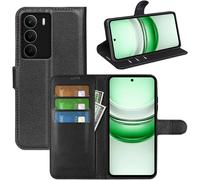 Étui Portefeuille Pour Realme C71 6,67"" ¿ Coque Antichoc En Cuir Pu Avec Bumper Silicone, Rabat Magnétique, Porte¿Cartes Et Béquille, Noir