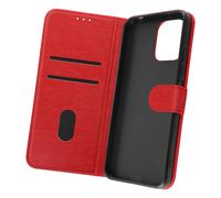 Étui Portefeuille pour Redmi 12 Chesterfield Grainé Fonction Stand Rouge / Noir
