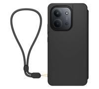 Étui Portefeuille pour Redmi 15C avec Dragonne Amovible Noir
