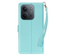 Etui Portefeuille pour Xiaomi Redmi 15C Magnetique avec Dragonne et Support Bleu clair