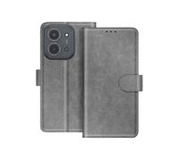 Etui Portefeuille pour Redmi 15C Série Chesterfield avec Fonction Support Gris