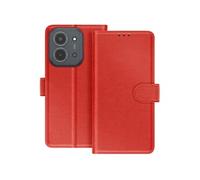 Étui Portefeuille pour Redmi 15C Série Chesterfield avec Fonction Support Rouge