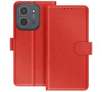 Étui Portefeuille pour Redmi 15C Série Chesterfield avec Fonction Support Rouge