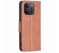 Étui Portefeuille pour Redmi 17C 5G Vintage, Support et Dragonne, Marron