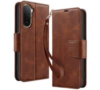 Avizar Étui Portefeuille pour Redmi A7 Pro Style Rétro avec Support Marron clair