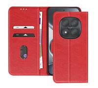 Étui Portefeuille pour Redmi Note 15 Pro 5G Chesterfield Grainé Fonction Stand Rouge