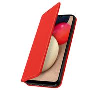 Etui Portefeuille pour Samsung Galaxy A02s Clapet Magnétique avec Support Rouge