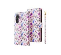 Etui Portefeuille pour Samsung Galaxy A17 avec Dragonne et Support Vidéo Multicolore