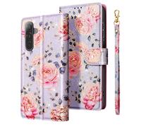 Étui Portefeuille pour Samsung Galaxy A17 avec Dragonne et Support Vidéo Rose antique