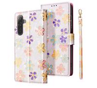 Étui Portefeuille pour Samsung Galaxy A17 avec Dragonne et Support Vidéo Violet