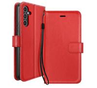 Étui Portefeuille pour Samsung Galaxy A34 5G avec Dragonne et Support Vidéo Mayaxess Rouge